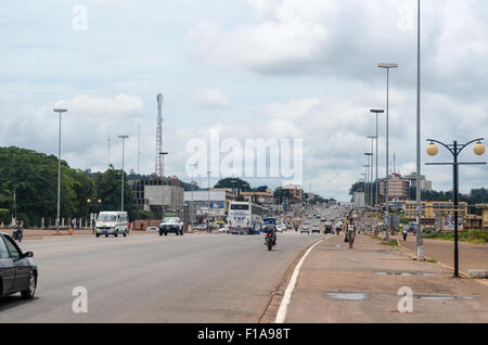 Highway in Yamoussoukro, Ivory Coast Stock Photo