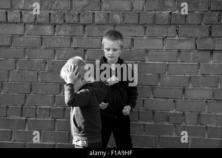 children fight between two angry aggressive brothers (kids, boys Stock ...