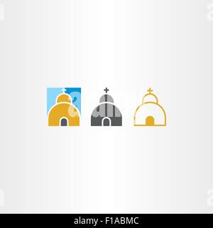 church icon set vector logo sign Stock Vector