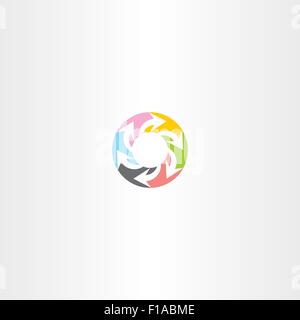 circle arrow colorful symbol sign wheel icon Stock Vector