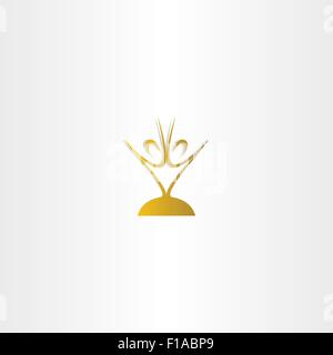 golden chalice people vector logo design Stock Vector