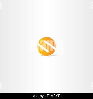 letter s circle orange logo sign number Stock Vector