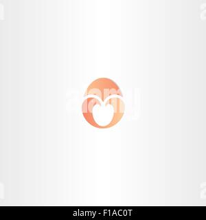 little bird twin in egg vector logo symbol Stock Vector