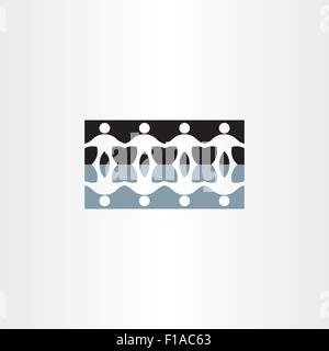 people holding hands reflection icon symbol Stock Vector