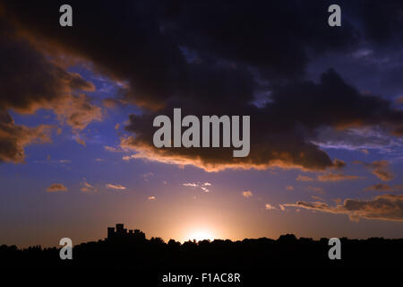 Torre Alfina, Italy, Silhouette, the Castello Torre Alfina at sunset Stock Photo