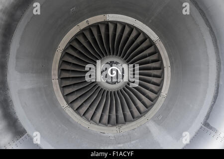 Inside Airplane Jet Engine Stock Photo