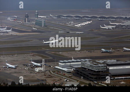 Hong Kong, China, view of the Chek Lap Kok Airport Stock Photo