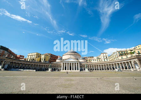 Piazza del Plebiscito and San Francesco di Paola in Naples, Italy Stock Photo