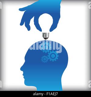 Idea from human thought process concept for Print or Web Stock Vector