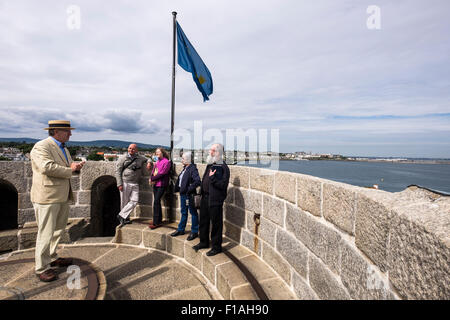 A guided tour of the Sandycove martello tower now a museum to James Joyce, Dublin, Ireland. Stock Photo