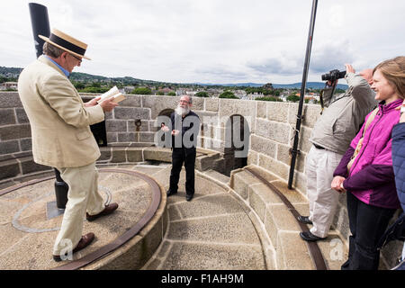 A guided tour of the Sandycove martello tower now a museum to James Joyce, Dublin, Ireland. Stock Photo