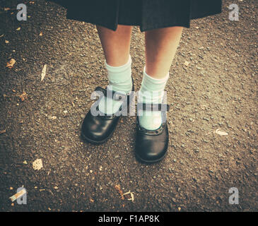 Young School Girl Student Feet Wearing White Socks Stock Photo, Royalty ...