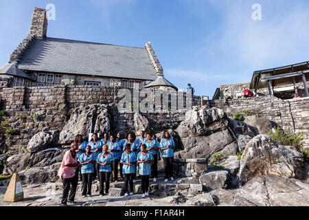 Cape Town South Africa,Table Mountain National Park,nature reserve,top,overlook,Abathandi Boxolo Gospel Chorus,free concert performance,Black Afro Ame Stock Photo