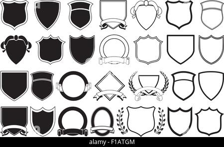 Various shields and crests Stock Vector