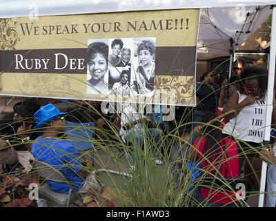 Tribute to Ruby Dee at Spike Lee block party in the Bedford Stuyvesant section of Brooklyn, NY, Aug. 29, 20015. Stock Photo