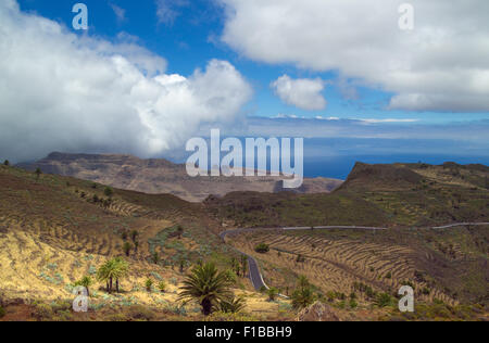 La Gomera, Canary islands, view towards south coast from long distance hiking trail GR 131 Stock Photo