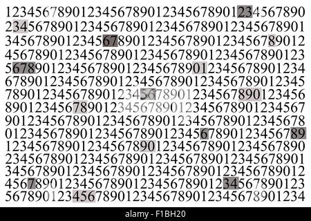 Abstract seamless pattern of the infinite random numbers set Stock Photo