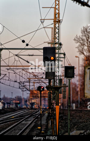 Berlin, Germany, Railroad traffic signal Stock Photo