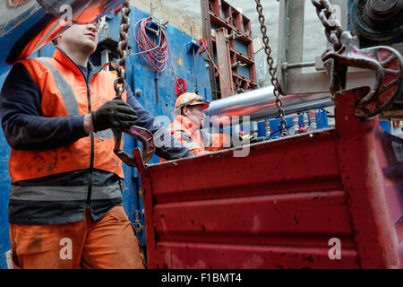 Berlin, Germany, excavation combined sewer Stock Photo