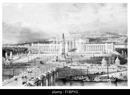 Place de la Concorde Paris River Seine Montmatre Chamber of Deputies Stock Photo