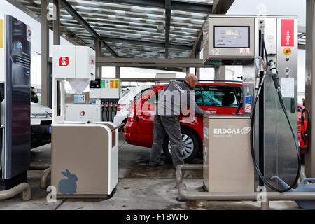 Berlin, Germany, Total petrol station in Berlin Heidestrasse Stock Photo