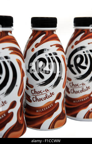 Bottles of Frijj Chocolate Milkshake Stock Photo