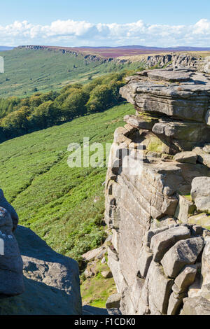 Stanage Edge, a gritstone escarpment on the Derbyshire Yorkshire border, Peak District, England, UK Stock Photo