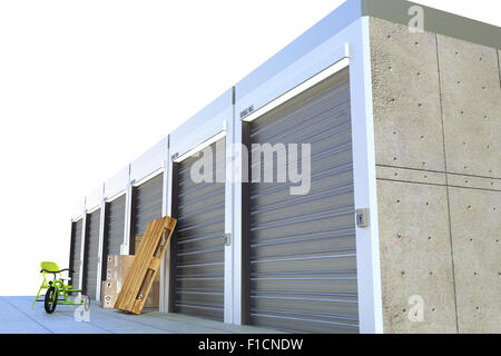 storage units isolated on white background Stock Photo