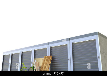 storage units isolated on white background Stock Photo