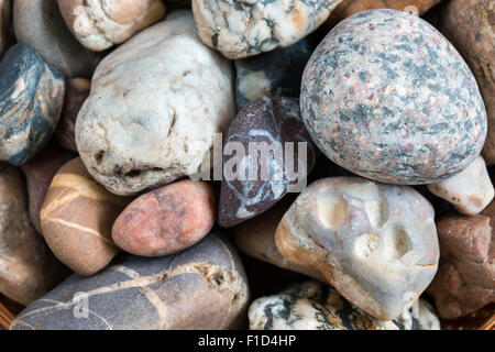 Various sea pebbles - gravel stones - small depth of field Stock Photo