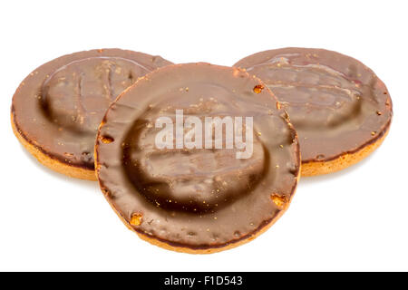 Jaffa Cakes cut out or isolated against a white background, UK. Stock Photo