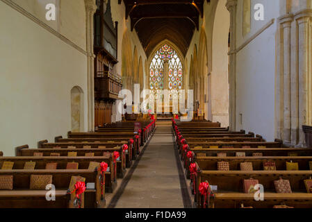 Inside Dorchester Abbey in South Oxfordshire Stock Photo