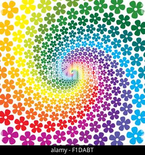 Bright spiral design background pink pattern with hearts. Vector ...