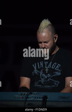 LINCOLN, CA - August 29: Chet Robert of 3 Doors Down performs at Thunder Valley Casino Resort in in Lincoln, California on Augus Stock Photo