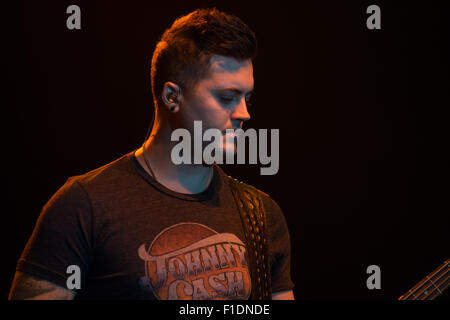 LINCOLN, CA - August 29: Justin Biltonen of 3 Doors Down performs at Thunder Valley Casino Resort in in Lincoln, California on A Stock Photo