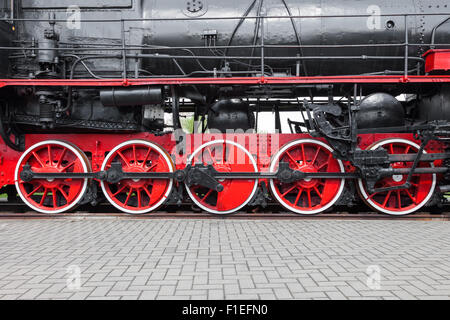 Fragment of old steam locomotive Stock Photo