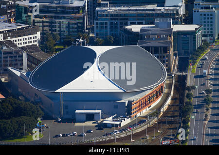 Vector Arena events centre, Auckland, North Island, New Zealand - aerial Stock Photo