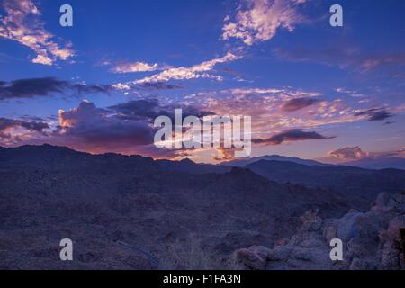 San Bernardino Mountains Colorful Sunset. Coachella Valley Area. Souther California, United States. Stock Photo