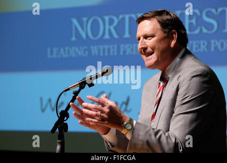Sept. 1, 2015 - President and CEO of The Family Leader BOB VANDER PLAATS says Iowa's Planned Parenthood needs to be defunded and pressure put on Iowa Gov. Terry Branstad (R) to make it happen as he speaks at the Northwest Iowa Family Leadership Regional Summit at Dordt College in Sioux Center, Iowa, Tuesday, Sept. 1, 2015. He also said an amendment to the federal government's budget bill to defund Planned Parenthood is needed even if a veto shuts down the government. © Jerry Mennenga/ZUMA Wire/Alamy Live News Stock Photo