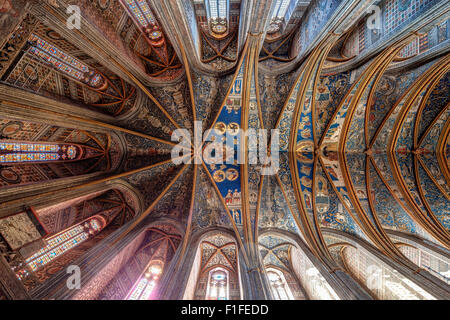 Albi Cathedral ceiling with frescoes. Cathedral Basilica of Saint Cecilia Basilique Cathédrale Sainte-Cécile d'Albi France Stock Photo