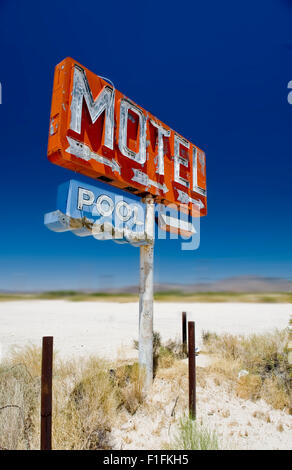 A relic neon sign Motel in Yucca Arizona on old route 66 Stock Photo