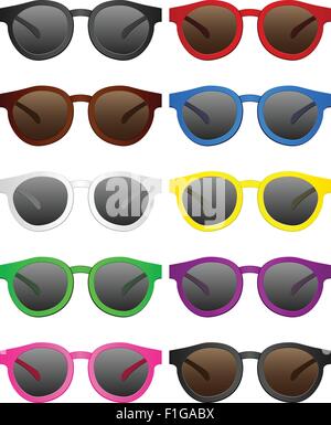 Retro sunglasses on a white background. Vector illustration. Stock Vector