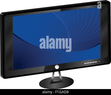 Realistic LCD TV on a white background. Vector illustration. Stock Vector