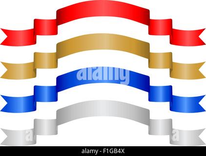 Color banners set on a white background. Vector illustration. Stock Vector