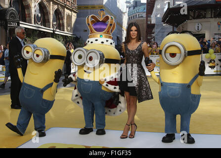 London, UK, 11th June 2015: Sandra Bullock attends the Minions - World premiere at the Odeon Leicester Square in London Stock Photo