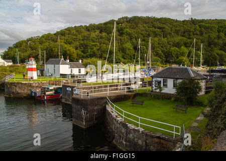 Loch Crinan with the Crinan canal beside it Stock Photo