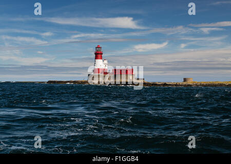 Longstone Lighthouse in the farne Islands, off the Northumbrian coast.  One time home of Grace Darling. Stock Photo