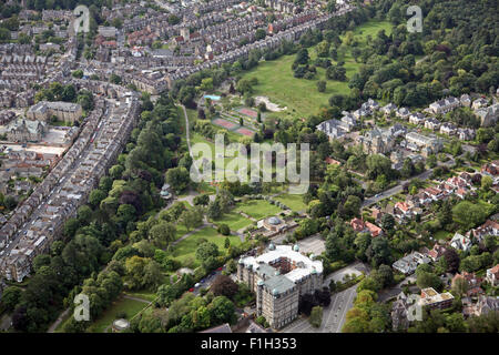 aerial view of Valley Gardens in Harrogate, North Yorkshire, UK Stock Photo