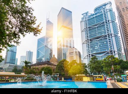 Statue square, Central District, Hong Kong, China Stock Photo