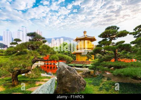 Pagoda, Nan Lian Garden, Diamond Hill, Hong Kong, China Stock Photo